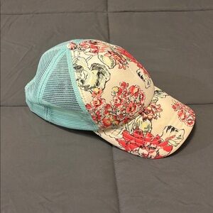 Billabong Floral Trucker Hat - Coral and Teal